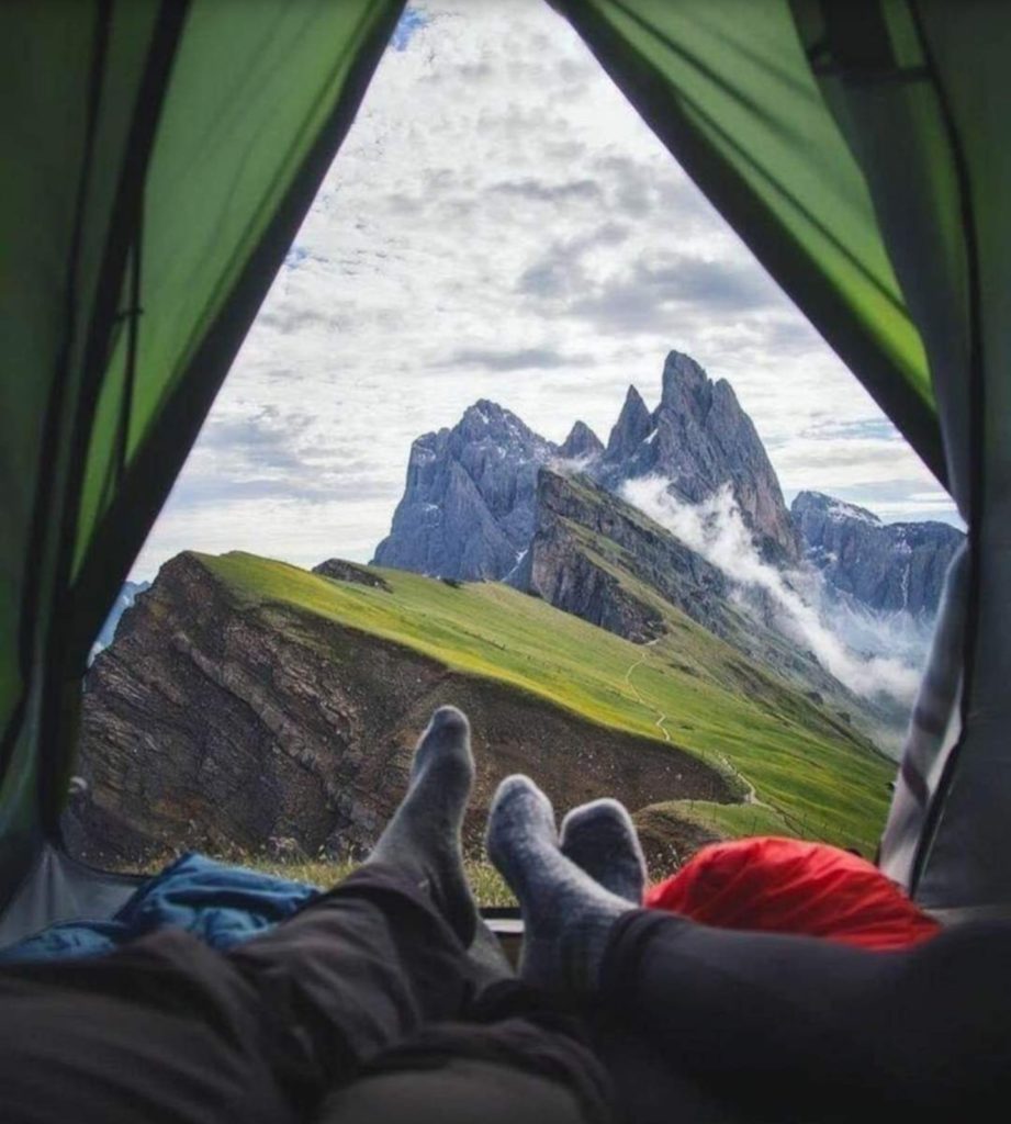 Camping in Montenegro with mountain view